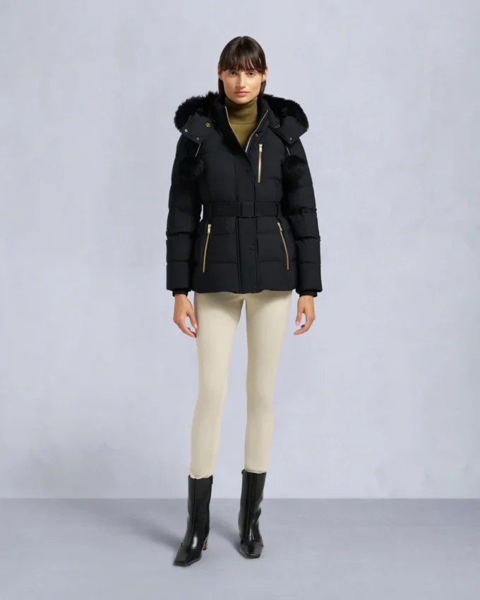 Gold Series Nyluxe Cambria Shearling Trim Jacke