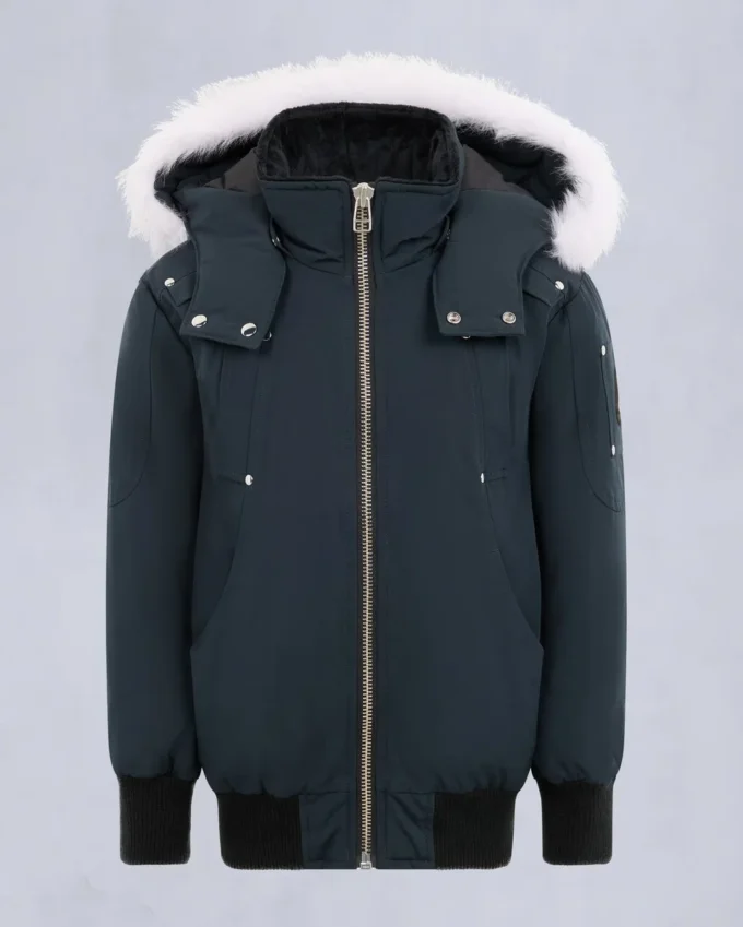 Kinder Unisex Original Bomberjacke mit Lammfellbesatz