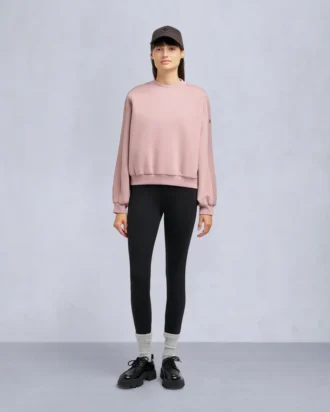 Mix Media Sweatshirt mit Rundhalsausschnitt