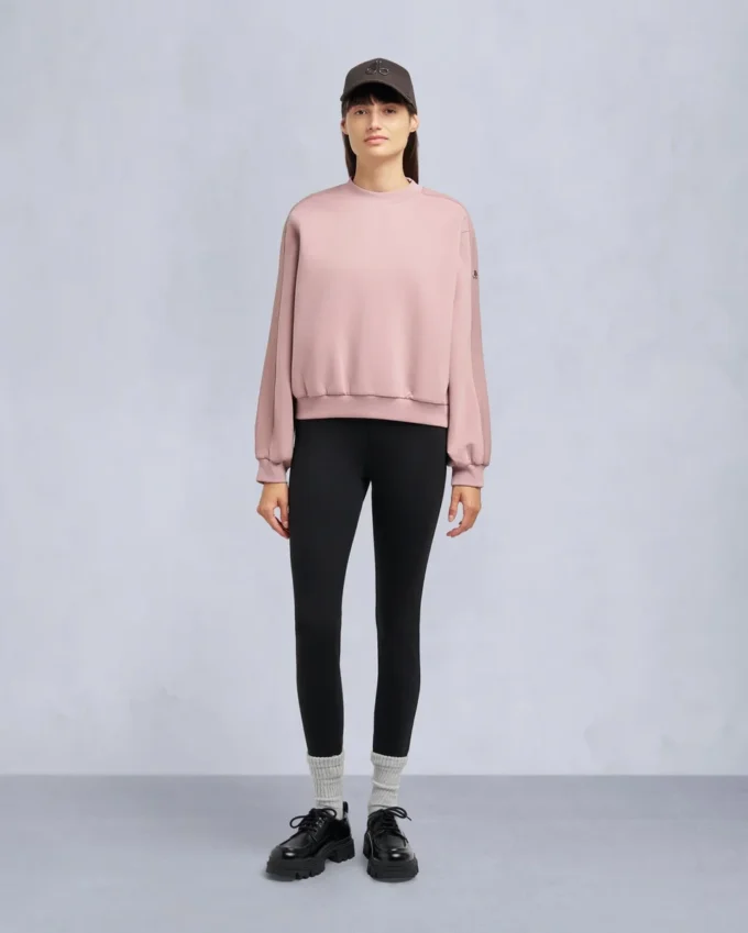 Mix Media Sweatshirt mit Rundhalsausschnitt