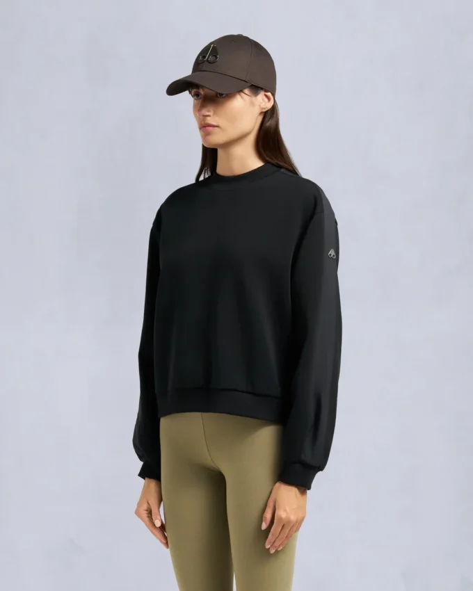 Mix Media Sweatshirt mit Rundhalsausschnitt