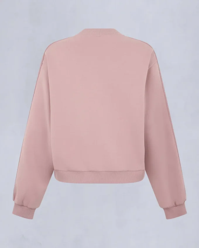 Mix Media Sweatshirt mit Rundhalsausschnitt