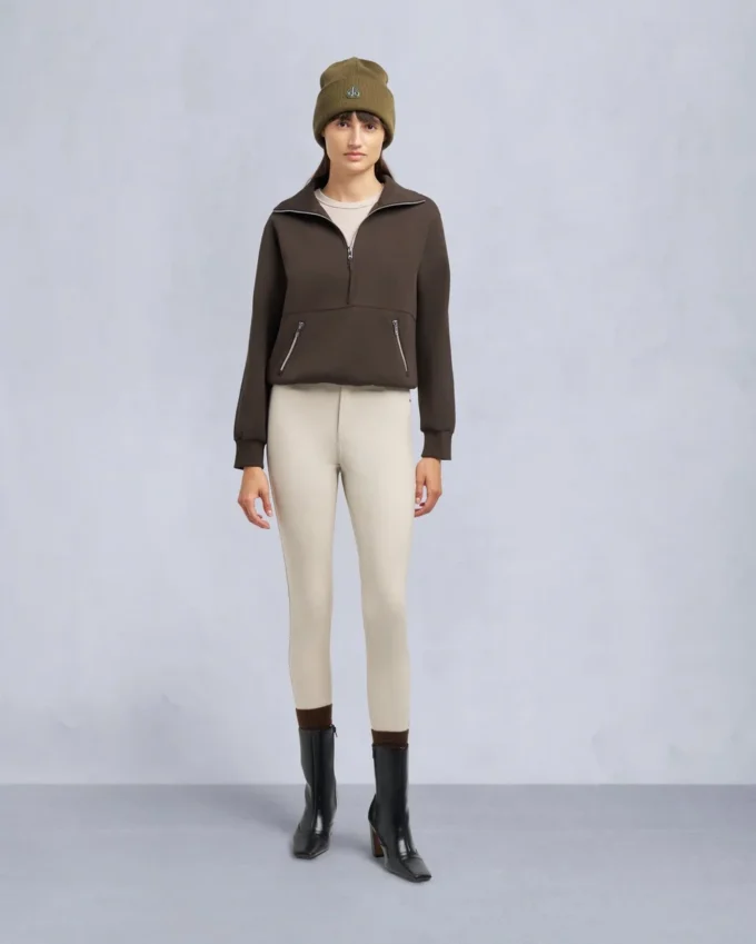 Mix Media Sweatshirt mit Viertelreißverschluss