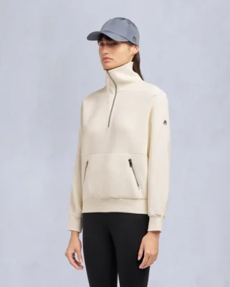 Mix Media Sweatshirt mit Viertelreißverschluss