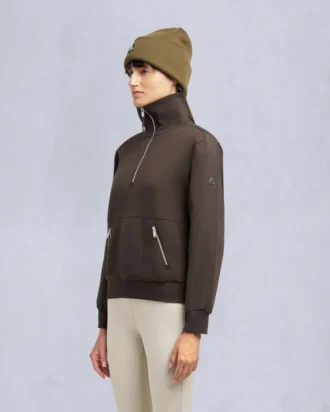 Mix Media Sweatshirt mit Viertelreißverschluss