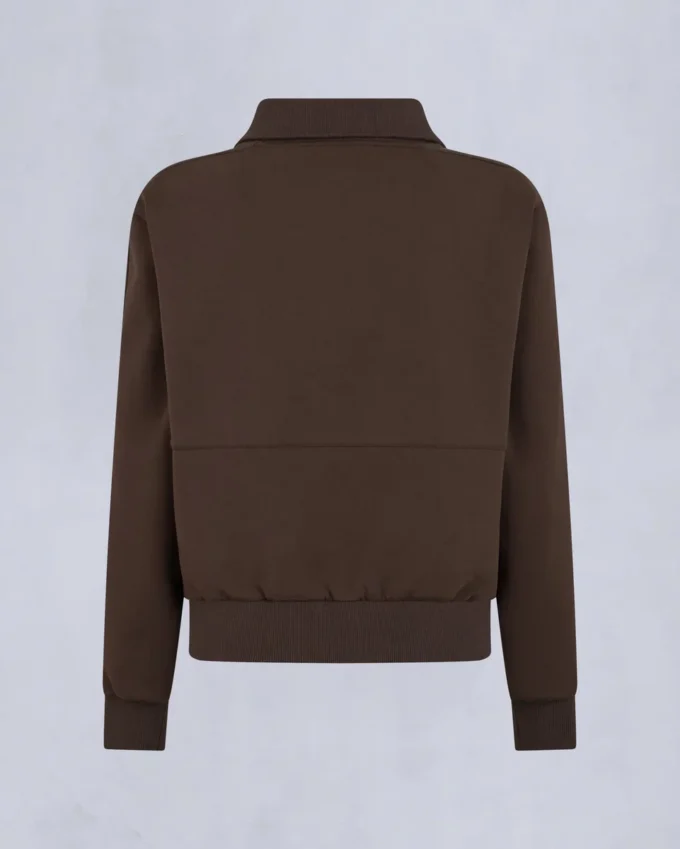 Mix Media Sweatshirt mit Viertelreißverschluss