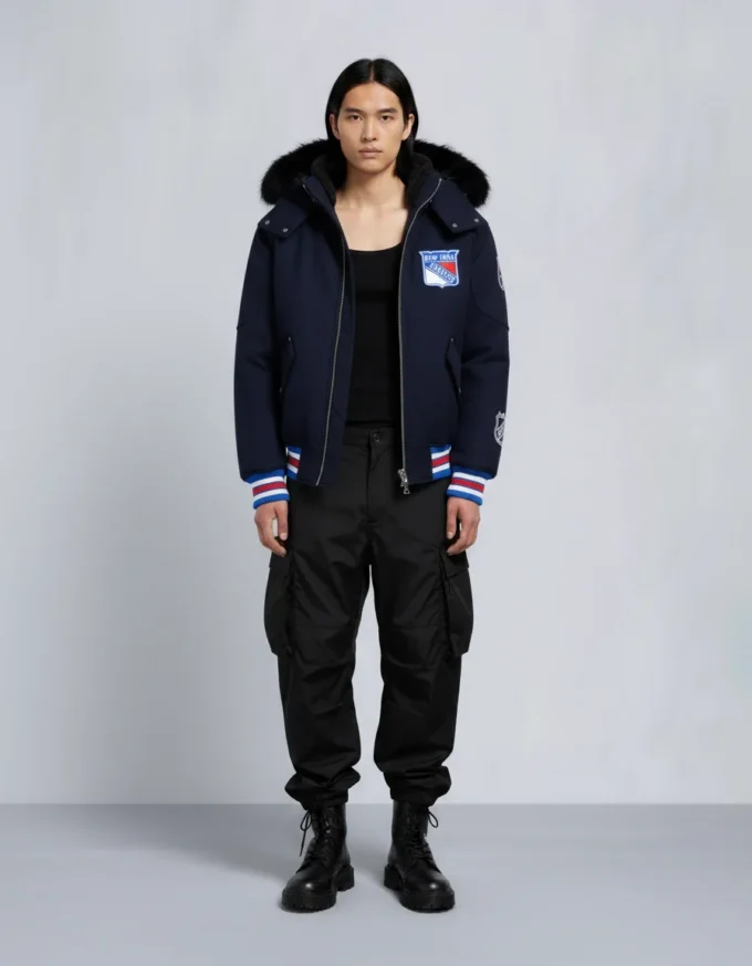 NHL x Moose Knuckles Rangers Bomberjacke