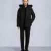 Onyx Anguille Shearling Trim Jacke