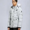 Onyx Anguille Shearling Trim Jacke