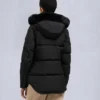 Onyx Anguille Shearling Trim Jacke