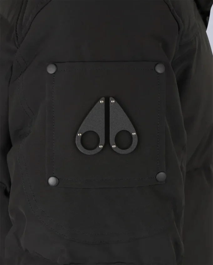 Onyx Anguille Shearling Trim Jacke