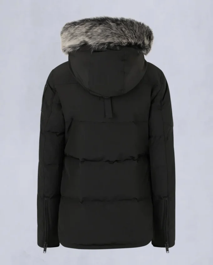 Onyx Anguille Shearling Trim Jacke