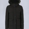 Onyx Anguille Shearling Trim Jacke