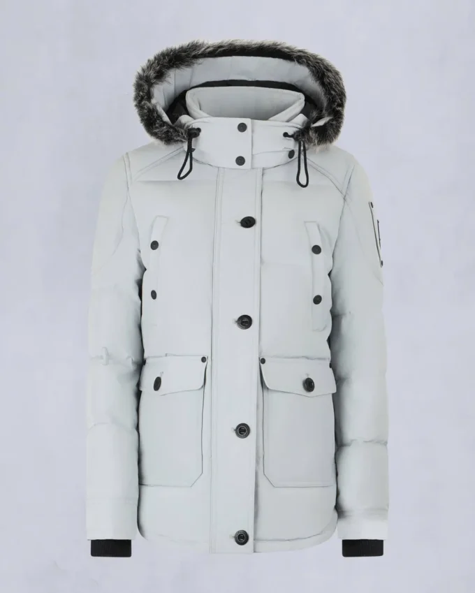 Onyx Anguille Shearling Trim Jacke