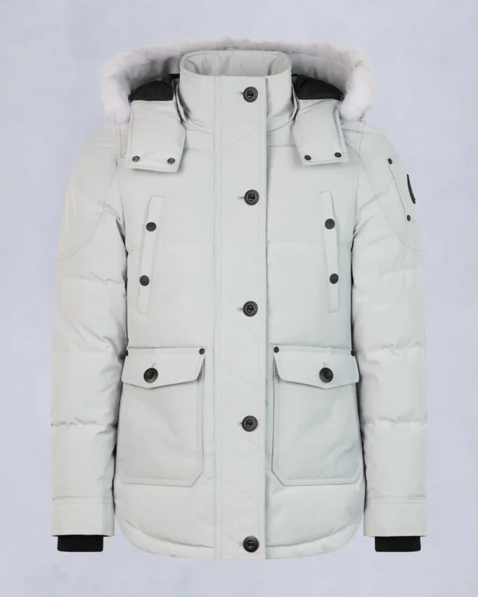 Onyx Anguille Shearling Trim Jacke