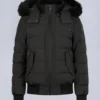Onyx Ladriere Bomberjacke mit Lammfellbesatz