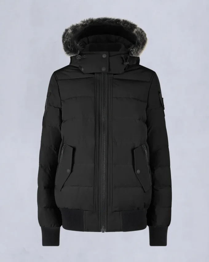 Onyx Ladriere Bomberjacke mit Lammfellbesatz