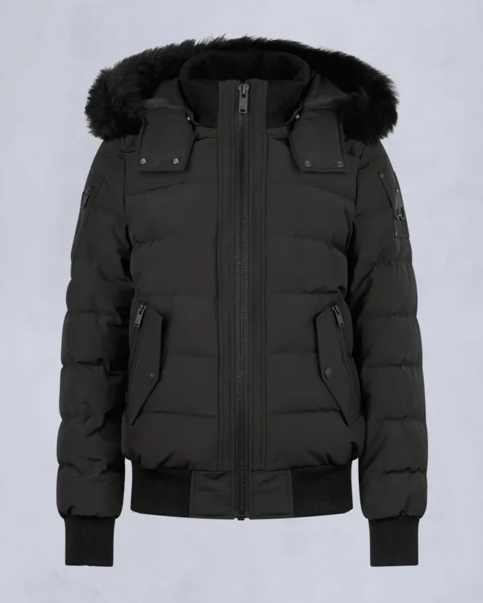Onyx Ladriere Bomberjacke mit Lammfellbesatz