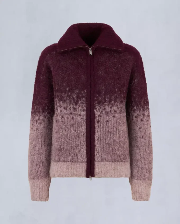 Palmer-Pullover mit durchgehendem Reißverschluss