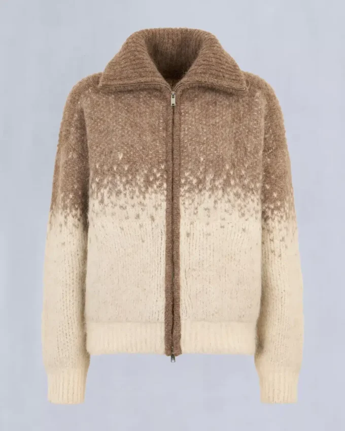 Palmer-Pullover mit durchgehendem Reißverschluss